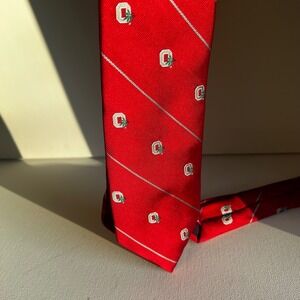 Musical Ohio State Buckeyes Mens Red Striped Necktie OSU Silk blend